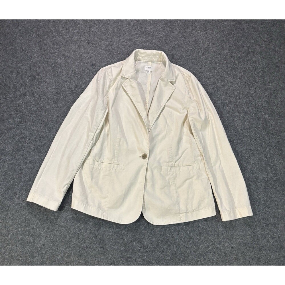 J Crew Linen Blend Blazer Jacket Women’s Size 10 Beige